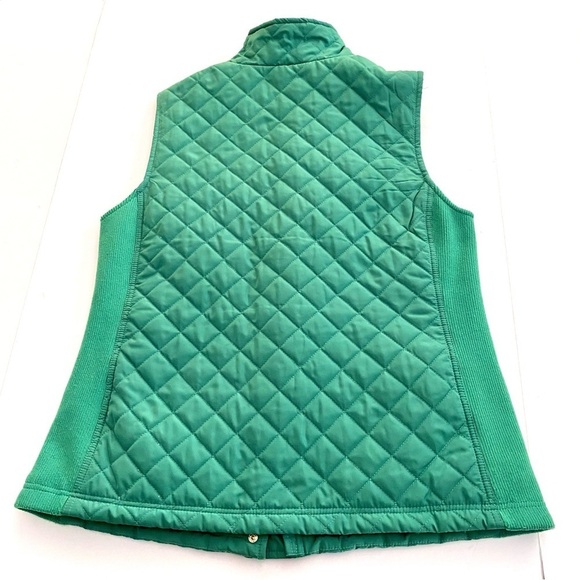 Cynthia Rowley Green Quilted Zip-up Sleeveless Puffer Vest Sz Large Solid Layer - Picture 6 of 16